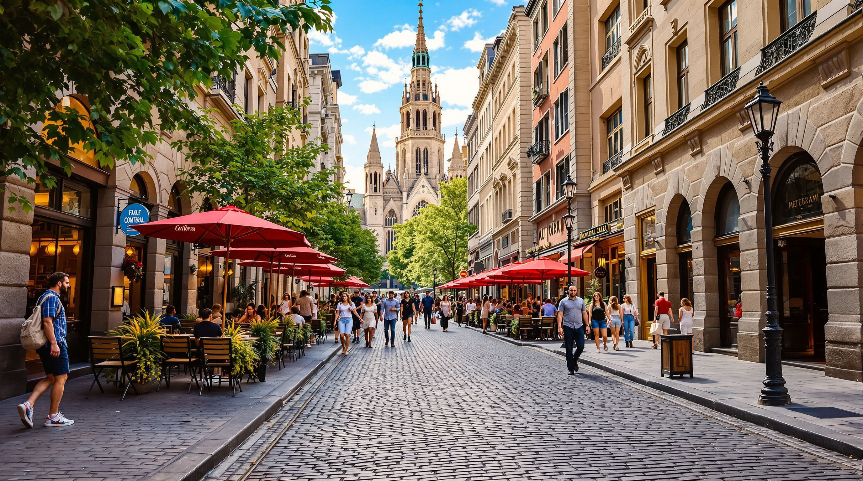 Old Montreal cobblestone streets